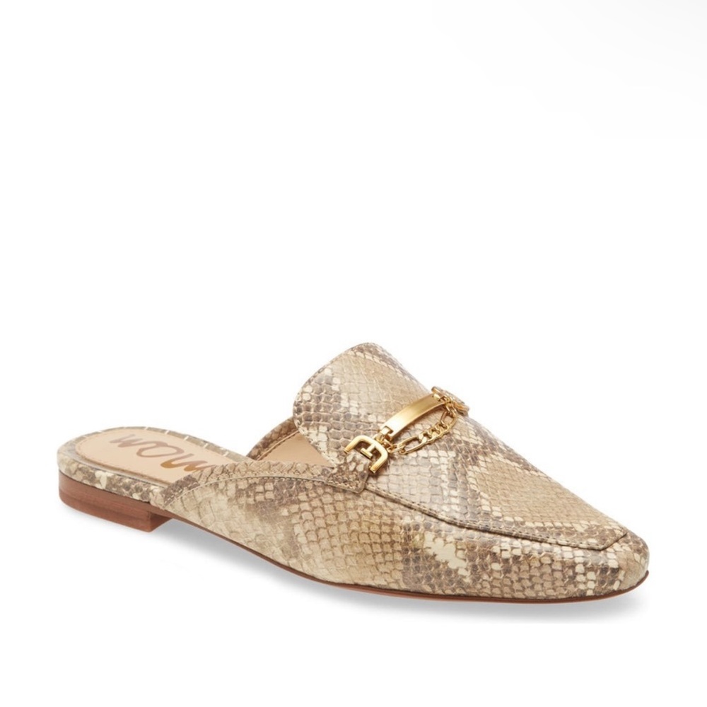 Sam Edelman mules slip on  Evelan in Wheat Snake flats size 7.5